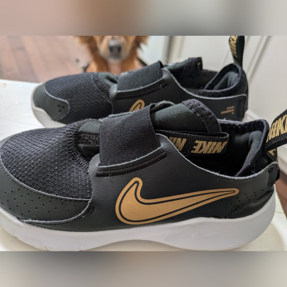 Nike Black and Gold Flex Runner 3 Shoe